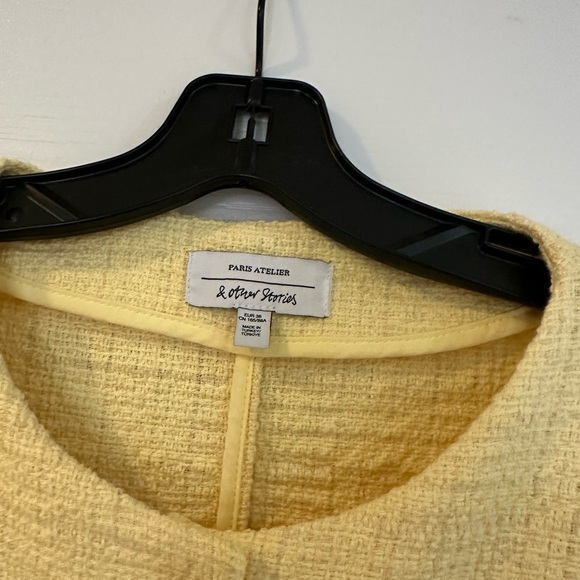 & Other Stories Light Yellow Tweed  Textured Jacket - Picture 2 of 5